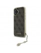 Guess iPhone 16 Case Cover 4G Charms Brown