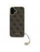 Guess iPhone 16 Case Cover 4G Charms Brown