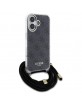 Guess iPhone 16 Case Crossbody Cord 4G Black