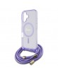 Guess iPhone 16 Case MagSafe Crossbody Cord Purple