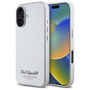 Karl Lagerfeld iPhone 16 Hülle Case Hotel RSG Silber