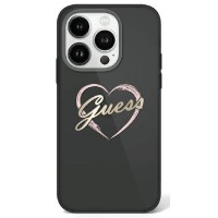 Guess iPhone 16 Pro Max Hülle Case IML Heart Schwarz