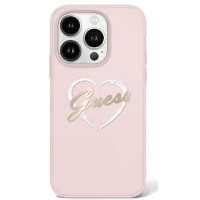 Guess iPhone 16 Pro Max Hülle Case IML Heart Rosa Pink