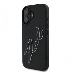 Karl Lagerfeld iPhone 16 Hülle Case 3D Signature Schwarz