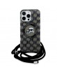 Karl Lagerfeld iPhone 16 Pro Hülle Case Magsafe Cord Strap Schwarz