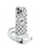 Karl Lagerfeld iPhone 16 Pro Case Magsafe Cord Strap Transparent