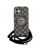 Karl Lagerfeld iPhone 16 Hülle Case Magsafe Cord Strap Schwarz