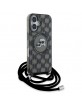 Karl Lagerfeld iPhone 16 Hülle Case Magsafe Cord Strap Schwarz