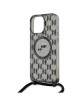 Karl Lagerfeld iPhone 16 Pro Max Hülle Case Magsafe Cord Strap Schwarz