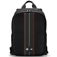 BMW Notebook Laptop Rucksack 16 Nylon Red Stripe Schwarz