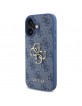 Guess iPhone 16 Hülle Case Big Metal Logo 4G Blau