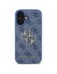 Guess iPhone 16 Hülle Case Big Metal Logo 4G Blau