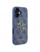 Guess iPhone 16 Hülle Case Big Metal Logo 4G Blau