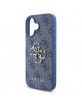 Guess iPhone 16 Hülle Case Big Metal Logo 4G Blau