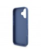 Guess iPhone 16 Hülle Case Big Metal Logo 4G Blau