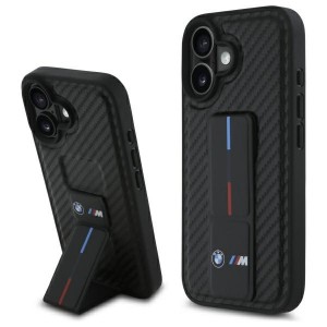 BMW iPhone 16 Hülle Case Cover Grip Stand Carbon M Schwarz