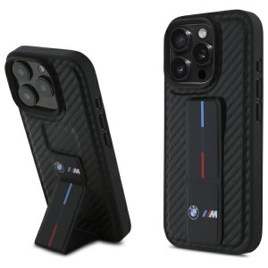 BMW iPhone 16 Pro Max Case Cover Grip Stand Carbon M Black