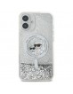 Karl Lagerfeld iPhone 16 Plus Hülle Case Magsafe Karl Choupette Glitter Silber