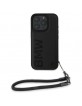 BMW iPhone 16 Pro Max Case Signature Leather Wordmark Cord Black