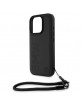 BMW iPhone 16 Pro Max Case Signature Leather Wordmark Cord Black