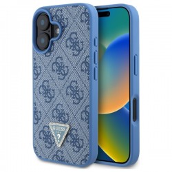 Guess iPhone 16 Hülle Case Cover 4G Strass MagSafe Blau