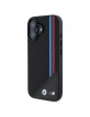 BMW iPhone 16 Case MagSafe M Meshed Tricolor Stripes Black