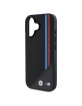 BMW iPhone 16 Case MagSafe M Meshed Tricolor Stripes Black