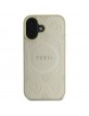 Guess iPhone 16 Case Saffiano Peony MagSafe Gold