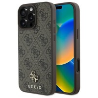 Guess iPhone 16 Pro Max Hülle Case MagSafe 4G Small Logo Braun