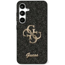 Guess Samsung S25+ Plus Hülle Case Fixed Glitter Big 4G Metal Logo Schwarz