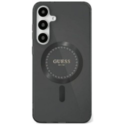 Guess Samsung S25 Ultra Hülle Case MagSafe Rhinestones Stras Schwarz