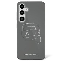 Karl Lagerfeld Samsung S25 Hülle Case Rhinestones Karl Head Schwarz