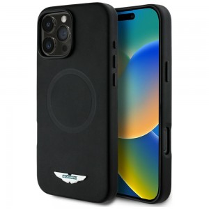 Aston Martin iPhone 16 Pro Max Hülle Case MagSafe Silikon Schwarz