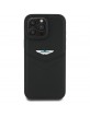 Aston Martin iPhone 16 Pro Max Hülle Case Echtleder Victory Schwarz