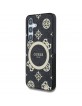 Guess Samsung S25 Hülle Case MagSafe 4G Background Peony Schwarz