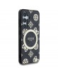 Guess Samsung S25 Hülle Case MagSafe 4G Background Peony Schwarz