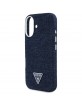 Guess iPhone 16 Case MagSafe Denim Triangle Logo Blue