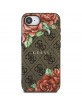 Guess iPhone 16e 4G Flowers Print MagSafe Hülle Case Braun