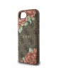 Guess iPhone 16e 4G Flowers Print MagSafe Hülle Case Braun