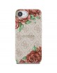 Guess iPhone 16e 4G Flowers Print MagSafe Hülle Case Rosa