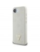 Guess iPhone 16e Grained Peony MagSafe Hülle Case Beige