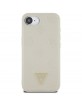Guess iPhone 16e Grained Peony MagSafe Hülle Case Beige