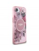 Guess iPhone 16e Flowers MagSafe Hülle Case Rosa
