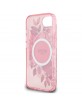Guess iPhone 16e Flowers MagSafe Hülle Case Rosa