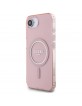 Guess iPhone 16e Glitter Circle MagSafe Hülle Case Rosa