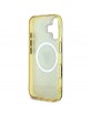Guess iPhone 16 Case Metal Glitter 4G Circle MagSafe Brown