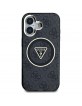 Guess iPhone 16 Case Metal Glitter 4G Circle MagSafe Black