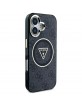 Guess iPhone 16 Case Metal Glitter 4G Circle MagSafe Black