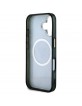 Guess iPhone 16 Case Metal Glitter 4G Circle MagSafe Black