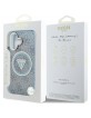 Guess iPhone 16 Case Metal Glitter 4G Circle MagSafe Blue